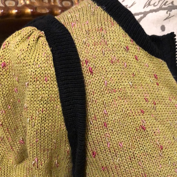 Ball of Cotton zipper color block tweed, black trim pink thread cardigan - Picture 4 of 13